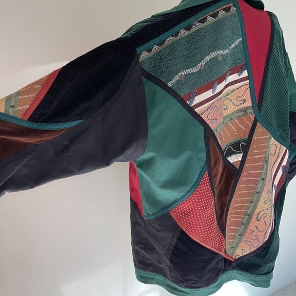 Solveig Open Jacket Size Large L Womens Reversible Canvas Patchwork Cape Town - Picture 5 of 14